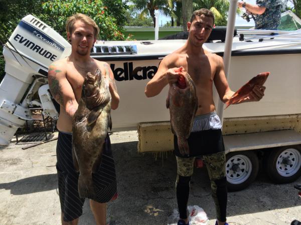 Nick and Jim. Black and Red grouper + hog
